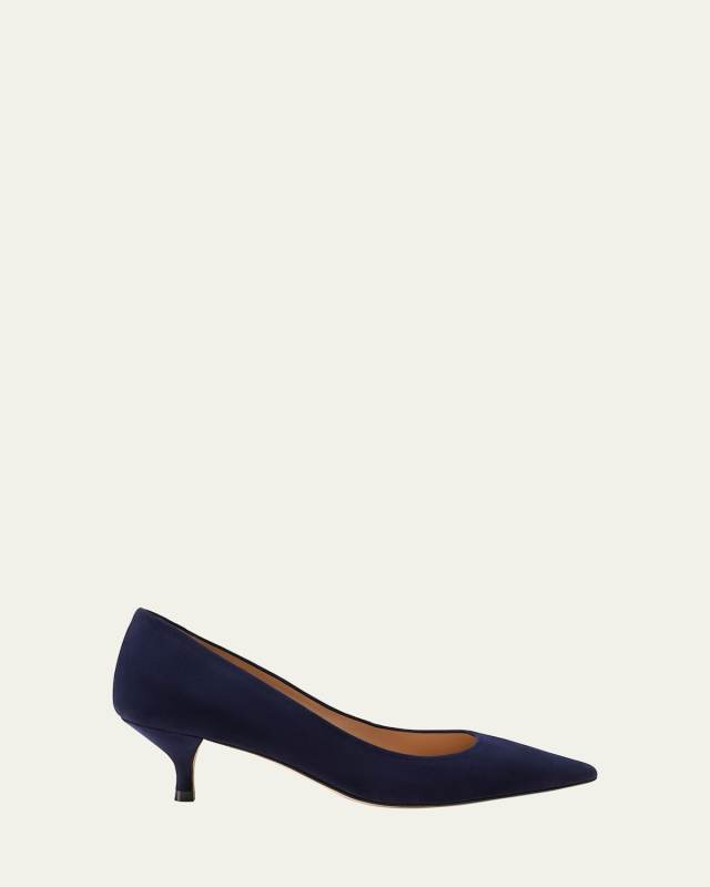 Stuart Suede Kitten Pumps